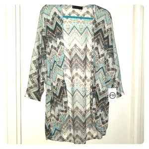 FTF Fashion To Figure Chevron Cocoon Cardigan